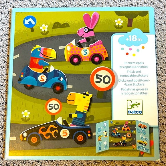 DJECO Reusable Sticker Vehicle Puzzle for Kids 🚗 - Picture 1 of 3